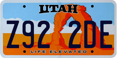 UT license plate Z922DE