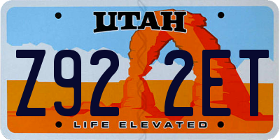 UT license plate Z922ET