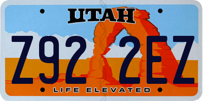UT license plate Z922EZ