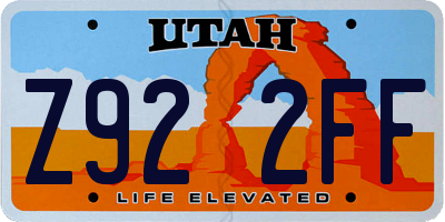 UT license plate Z922FF