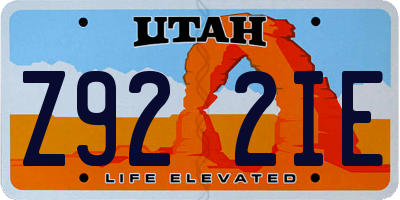 UT license plate Z922IE