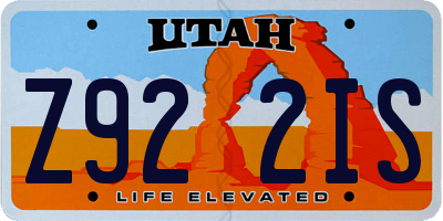 UT license plate Z922IS