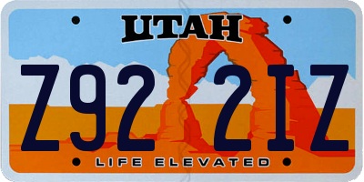 UT license plate Z922IZ