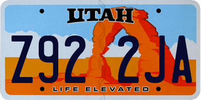UT license plate Z922JA