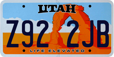 UT license plate Z922JB