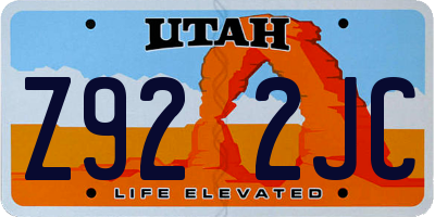 UT license plate Z922JC
