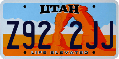 UT license plate Z922JJ