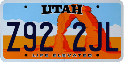 UT license plate Z922JL