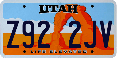 UT license plate Z922JV