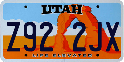 UT license plate Z922JX