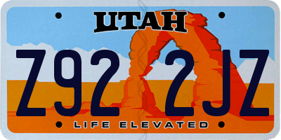 UT license plate Z922JZ