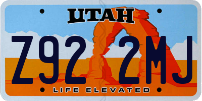 UT license plate Z922MJ