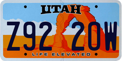 UT license plate Z922OW