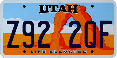 UT license plate Z922QF