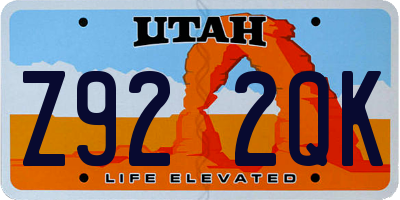 UT license plate Z922QK