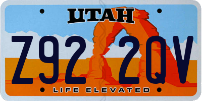 UT license plate Z922QV