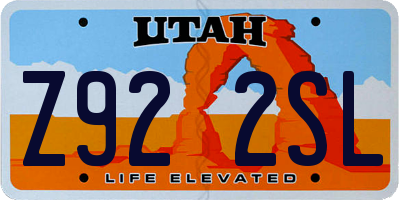 UT license plate Z922SL