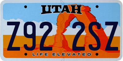 UT license plate Z922SZ