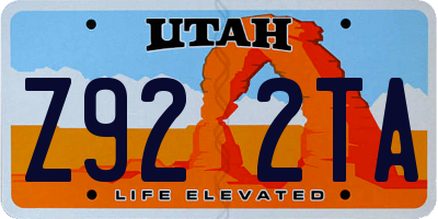 UT license plate Z922TA