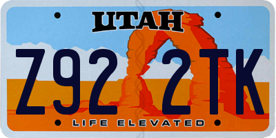 UT license plate Z922TK