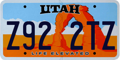 UT license plate Z922TZ