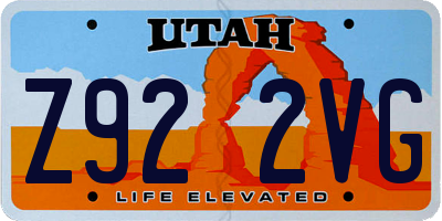 UT license plate Z922VG