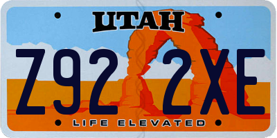 UT license plate Z922XE