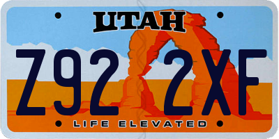 UT license plate Z922XF