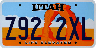 UT license plate Z922XL