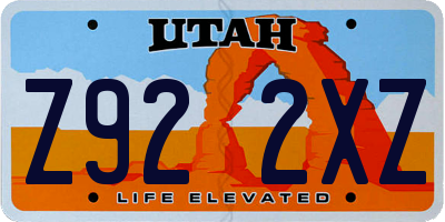 UT license plate Z922XZ
