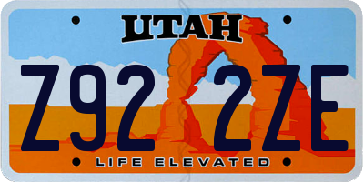 UT license plate Z922ZE