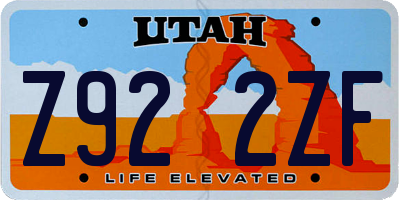 UT license plate Z922ZF
