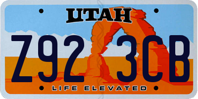 UT license plate Z923CB