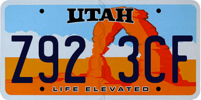 UT license plate Z923CF