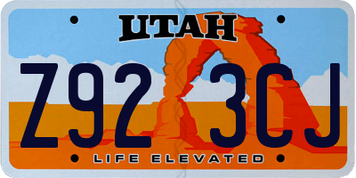 UT license plate Z923CJ