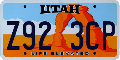 UT license plate Z923CP
