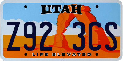 UT license plate Z923CS
