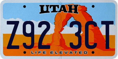 UT license plate Z923CT