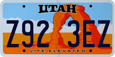 UT license plate Z923EZ