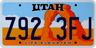 UT license plate Z923FJ