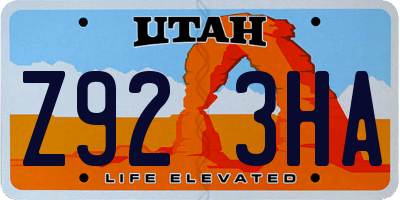 UT license plate Z923HA