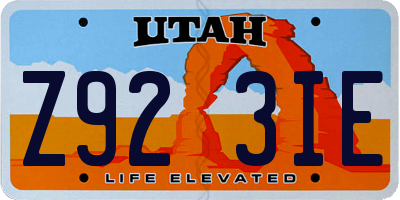 UT license plate Z923IE