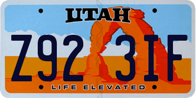UT license plate Z923IF