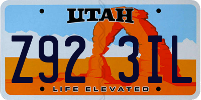 UT license plate Z923IL
