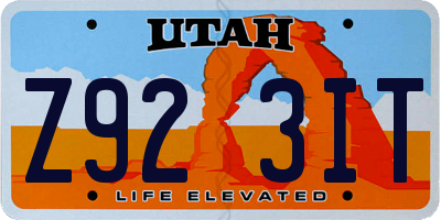 UT license plate Z923IT