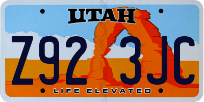 UT license plate Z923JC