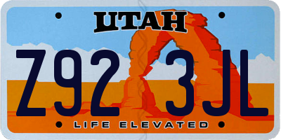 UT license plate Z923JL