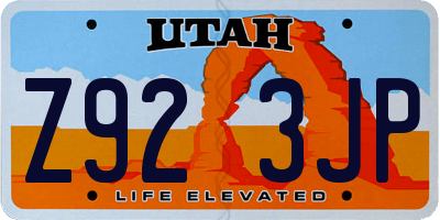 UT license plate Z923JP
