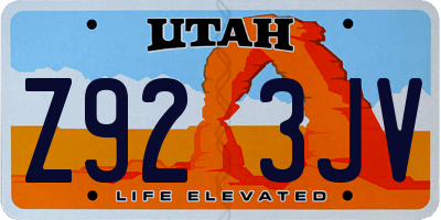 UT license plate Z923JV
