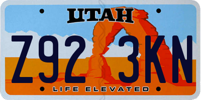 UT license plate Z923KN